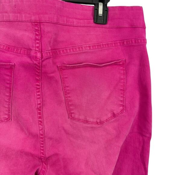 Soft Surroundings Ultimate Denim Pull On Pink Stretch Jeans Distressed Petite L - Picture 13 of 16